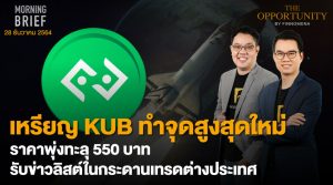 FINNOMENA The Opportunity Morning Brief 28/12/2021 “เหรียญ KUB ทำจุดสูงสุดใหม่ ราคาพุ่งทะลุ 550 บาท รับข่าวลิสต์ในกระดานเทรดต่างประเทศ”  พร้อมสรุปเนื้อหา