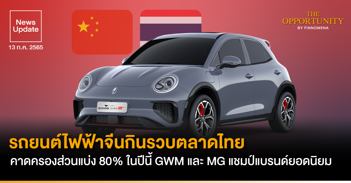 News Update: รถยนต์ไฟฟ้าจีนกินรวบตลาดไทย คาดครองส่วนแบ่ง 80% ในปีนี้ GWM และ MG แชมป์แบรนด์ยอดนิยม