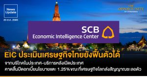 News Update: EIC ประเมินเศรษฐกิจไทยยังฟื้นตัวได้ จากบริโภคในประเทศ-บริการหลังเปิดประเทศ คาดสิ้นปีดอกเบี้ยนโยบายแตะ 1.25% ขณะที่เศรษฐกิจโลกส่งสัญญาณชะลอตัว
