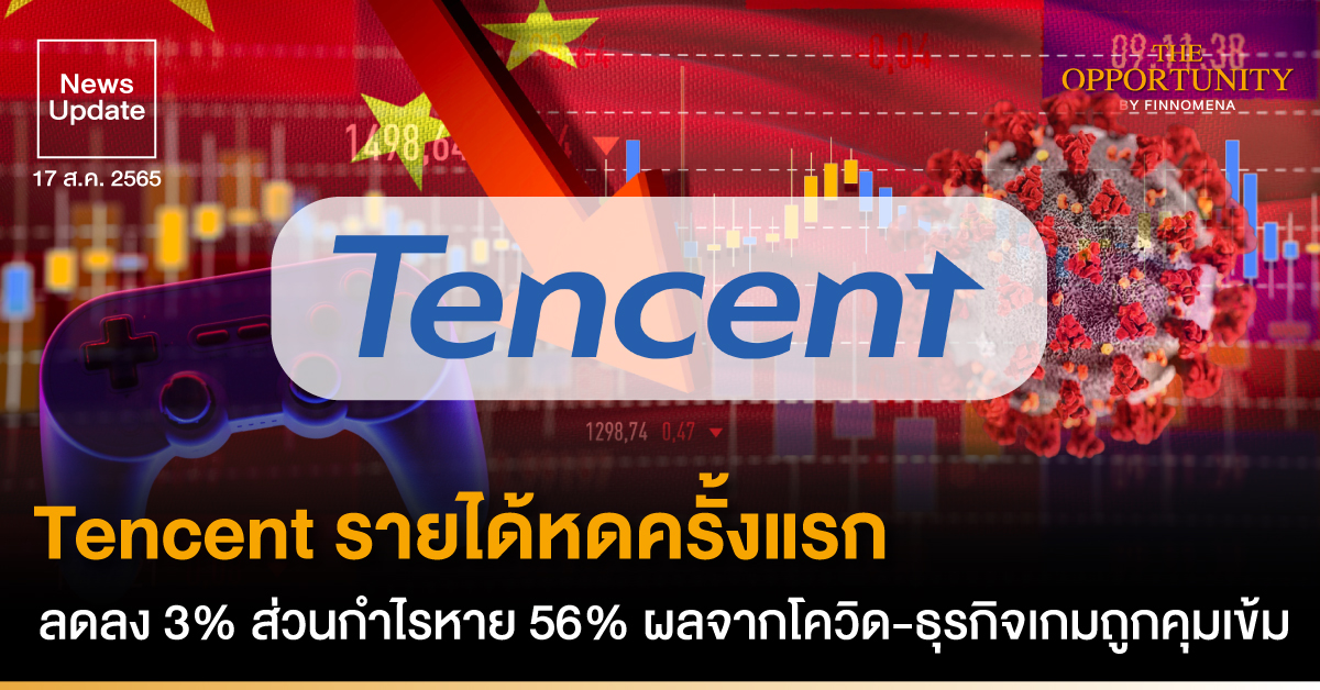 News Update: Tencent รายได้หดครั้งแรก ลดลง 3% ส่วนกำไรหาย 56% ผลจากโควิด-ธุรกิจเกมถูกคุมเข้ม
