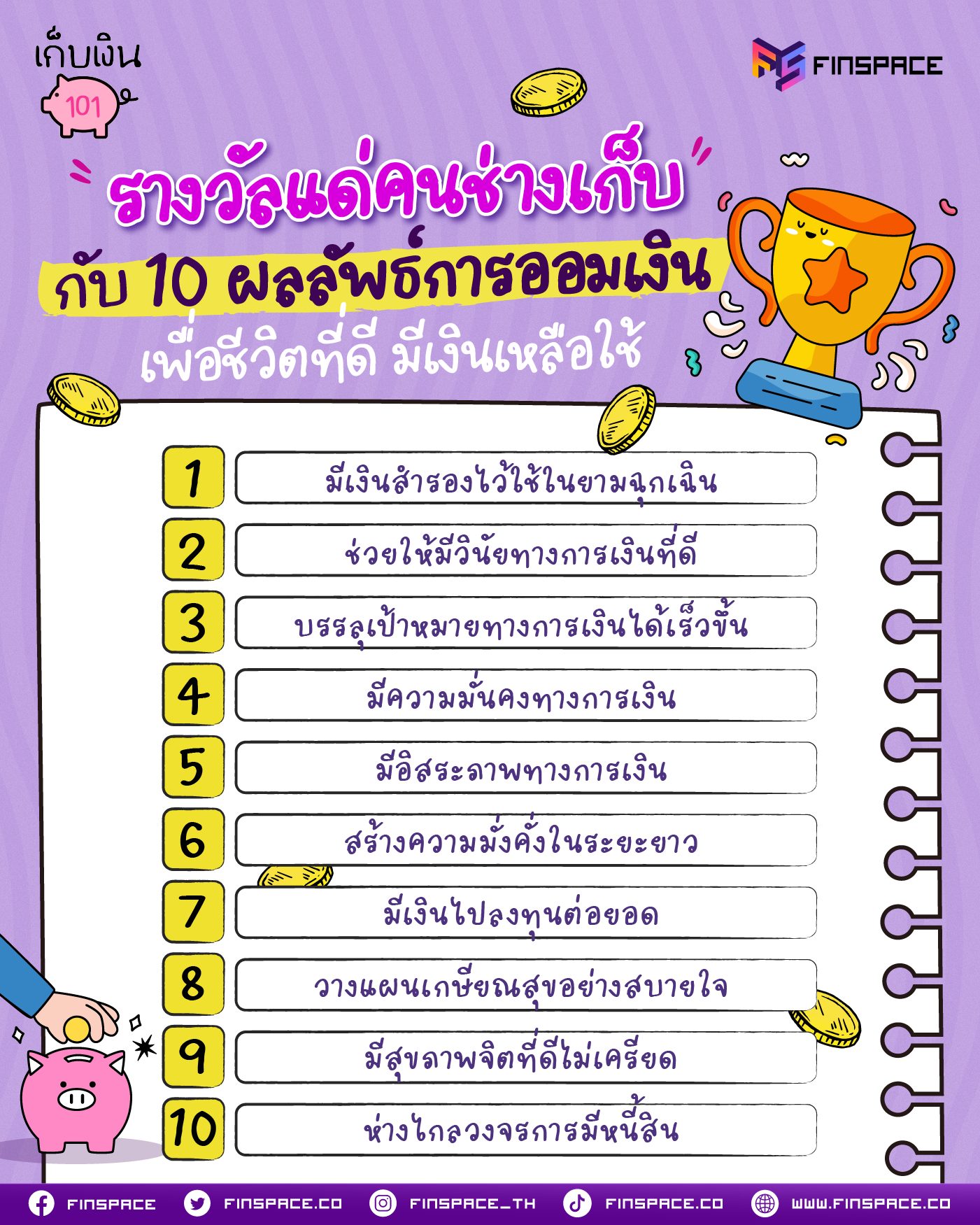 รางวัลแด่คนช่างเก็บ กับ 10 ผลลัพธ์การออมเงิน