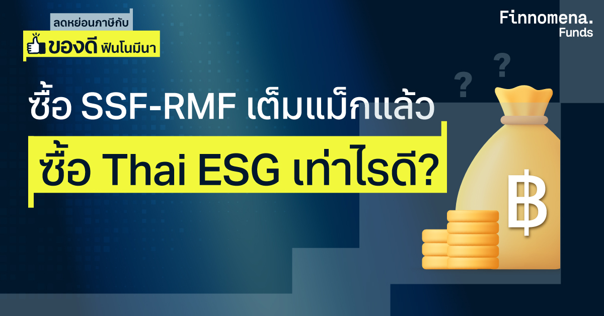 ซื้อกองทุน Thai ESG เท่าไหร่ดี? ให้ประหยัดภาษีคุ้มสุด