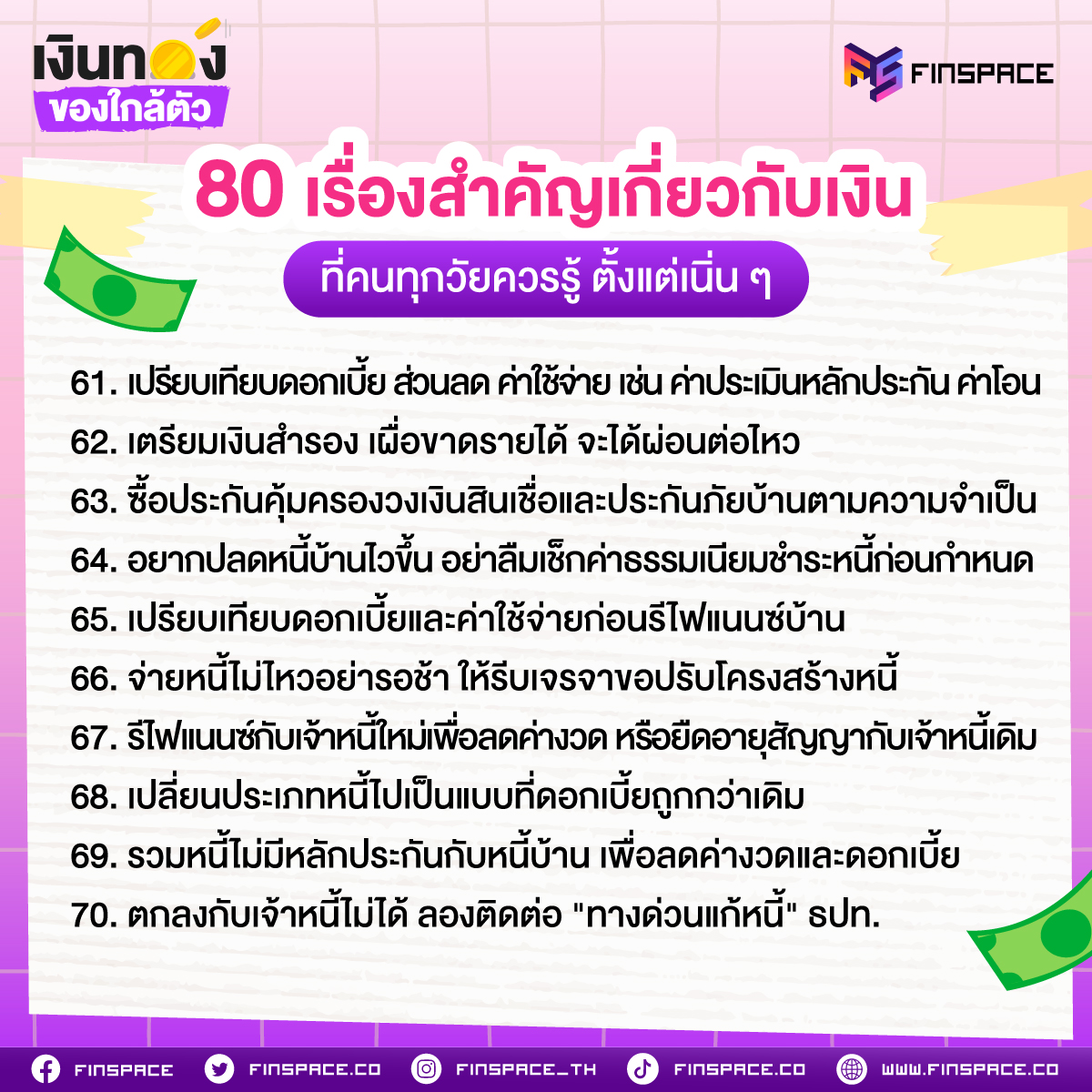 80 เรื่องสำคัญเกี่ยวกับเงิน ที่คนทุกวัยควรรู้ ตั้งแต่เนิน ๆ