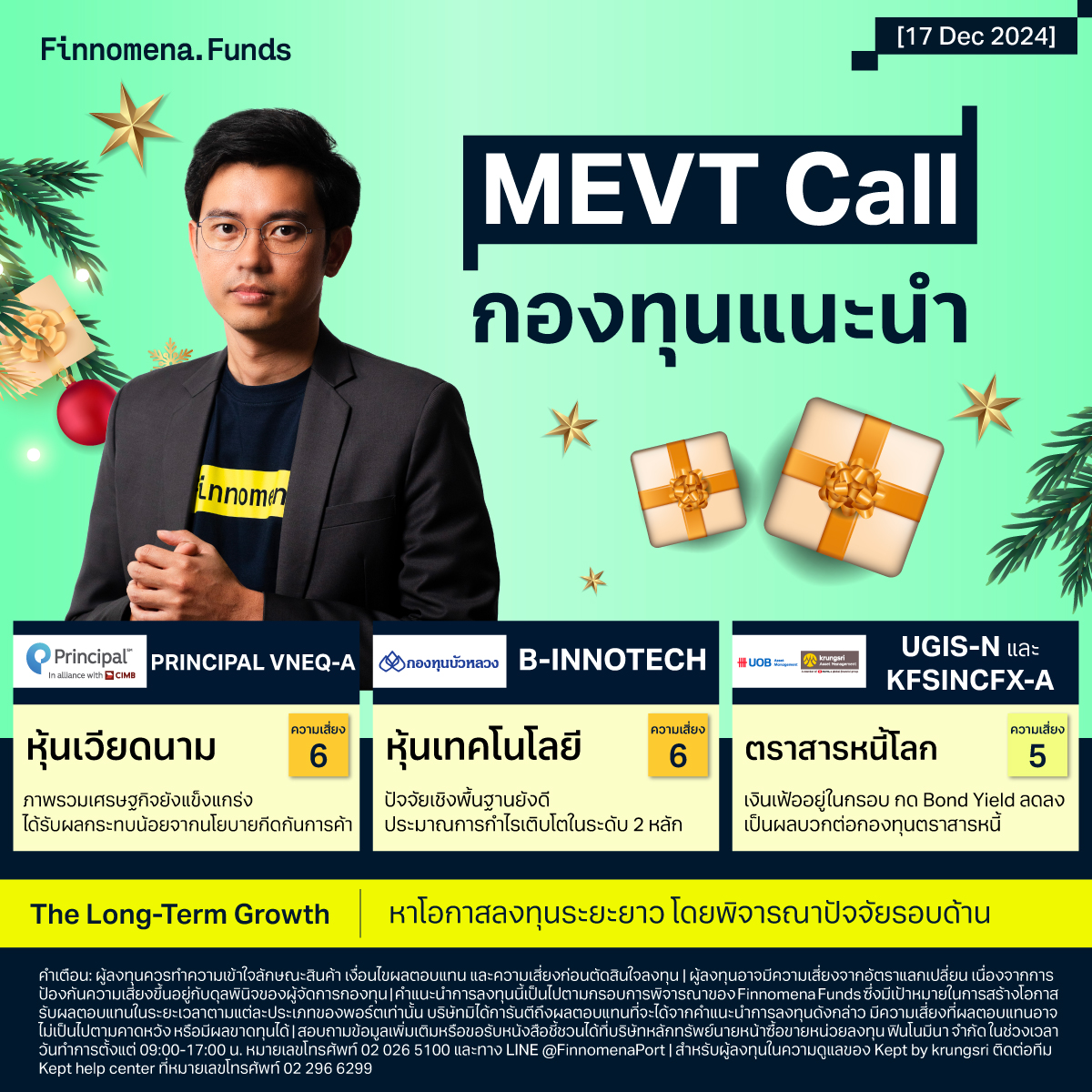 สรุปกองทุนแนะนำ Finnomena 17 Dec 2024