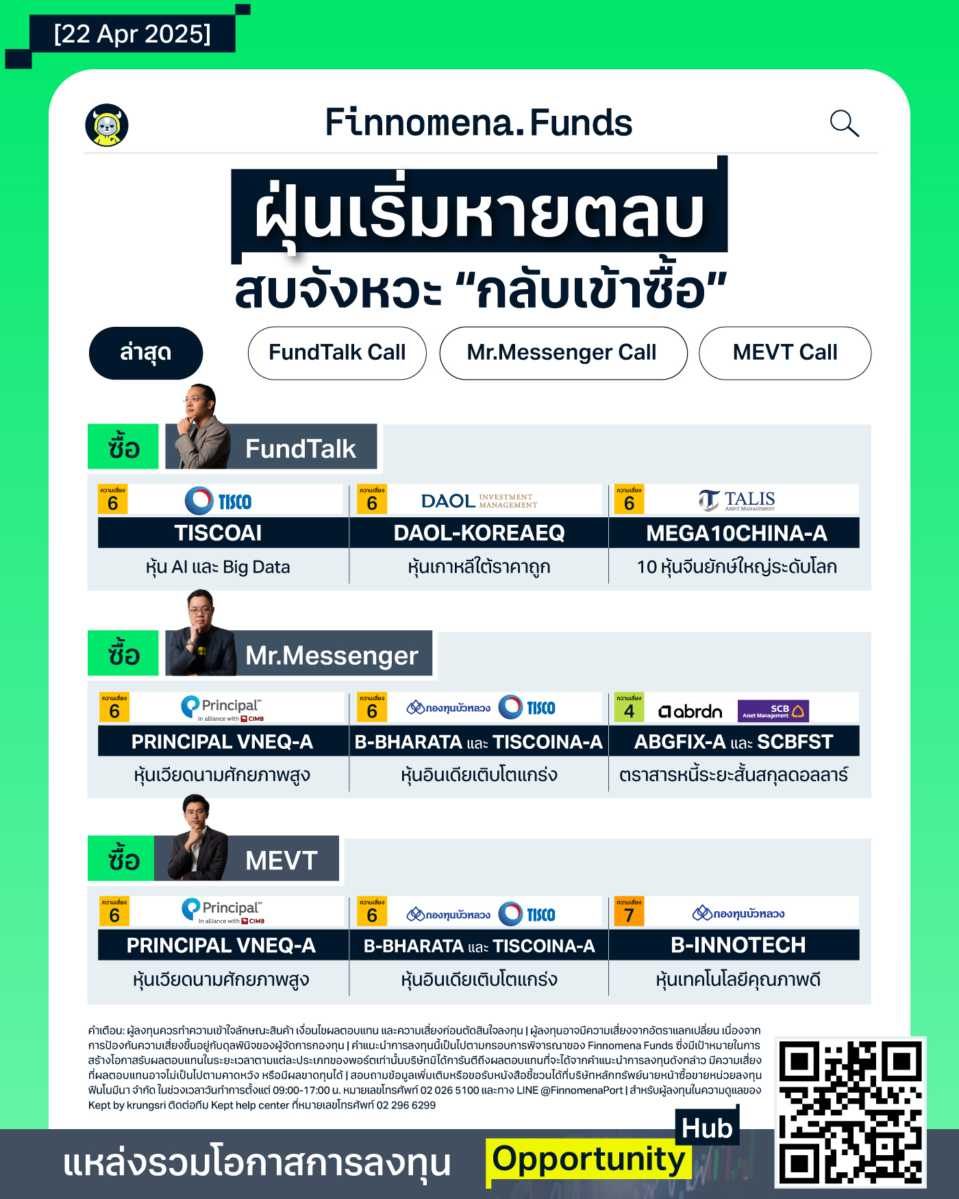 สรุปกองทุนแนะนำ: เมื่อฝุ่นเริ่มหายตลบ สบจังหวะ “กลับเข้าซื้อ”