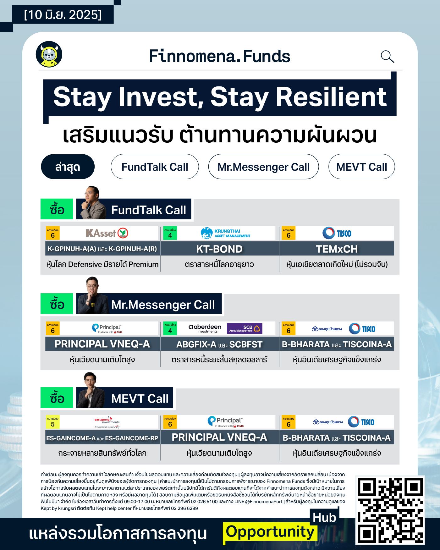 สรุปกองทุนแนะนำ: Stay Invest, Stay Resilient เสริมแนวรับต้านทานความผันผวน [อัปเดต 10 มิ.ย. 2025]