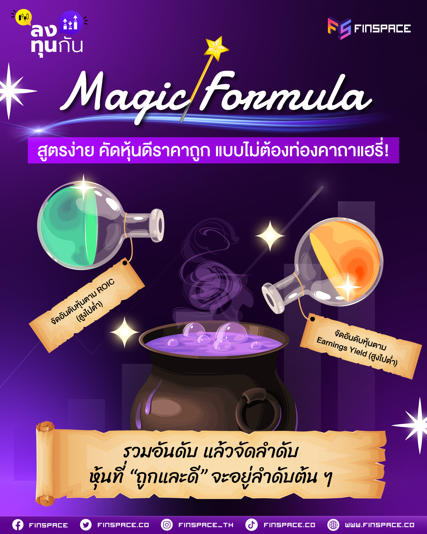 Magic Formula สูตรง่าย คัดหุ้นดีราคาถูก แบบไม่ต้องท่องคาถาแฮรี่