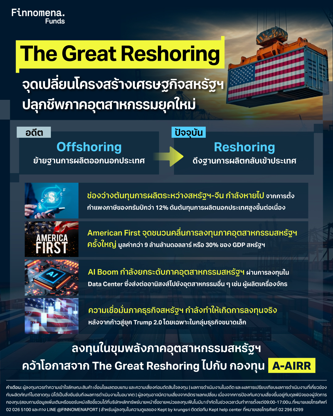 The Great Reshoring จุดเปลี่ยนโครงสร้างเศรษฐกิจสหรัฐฯ ปลุกชีพภาคอุตสาหกรรมยุคใหม่